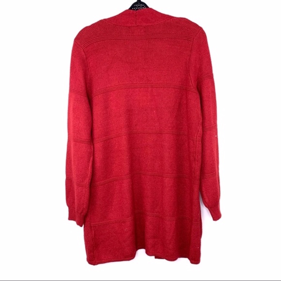 Joseph A Windowpane Knit Cardigan Red Size SP - Picture 12 of 14
